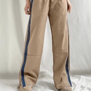 Cargo Pants Navy Side Stripe Sports Khakis Loose Straight Leg